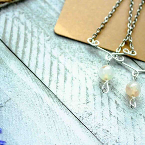 Triangle Chain Dangle Earrings with Stainless Steel Chain - Picture 6 of 13